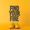 Find your fire motivational workout fitness phrase, 3d Rendering