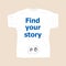 Find Your Story . Man wearing white blank t-shirt