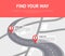 Find your way concept with pin pointers
