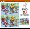 Finding differences game cartoon