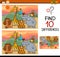 Finding differences game cartoon