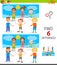 Finding differences game with happy children