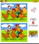 Finding differences game with hens and roosters