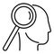 Finding solution icon, outline style