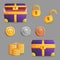 Finding a treasure chest set of game icons