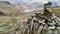 Fine cairn overlooking Easedale Tarn, Lake District, Widescreen