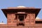 Fine carvings displayed on the upper portion of Birbal Palace in Fatehpur Sikri Complex