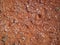 Fine decorative colored granite crushed stone. Red-brown colored stone chips used for landscape design. decoration and design.