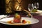fine dining restaurant, showcasing international cuisine with fine presentation and complex flavors