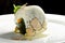 Fine dining, stuffed green pumkin with goat cheese