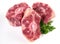 Fine Meat - Raw Oxtail Pieces on white Background