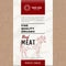 Fine Quality Organic Beef. Abstract Vector Meat Packaging Design or Label. Modern Typography and Hand Drawn Cow