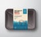 Fine Quality Organic Bison. Abstract Vector Meat Plastic Tray Container with Cellophane Cover. Vertical Packaging Design