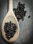 Fine served black peppercorns