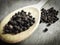 Fine served black peppercorns