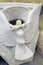 Fine stone carving of a dove in the crypt of Abbaye St-Victor, Marseille, Bouches-du-Rhone, Provence-Alpes-Cote d`Azur