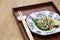 Finely chopped horse mackerel sashimi, japanese cuisine