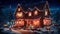 Finely decorated and illuminated house for Christmas