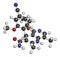 Finerenone heart failure drug molecule (mineralocorticoid receptor antagonist). Atoms are represented as spheres with conventional