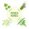 Fines herbes round emblem