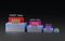 FinFET transistors for 14nm, 10nm, 7 nm, 5nm technology node of chip manufacturing process. 3D models compare the size and area.