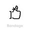 Finger bandage icon. Editable Line Vector.