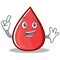 Finger Blood Drop Cartoon Mascot Character