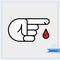 Finger blood drop solid icon. Hand with blood drop glyph style design. Thin line icon. professional, pixel-aligned, Pixel Perfect