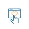 Finger clicking on heart. Vector thin line icon design for concepts of online dating or customer satisfaction