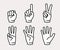 Finger count, numbers icon set