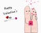 Finger couple funny valentine day card