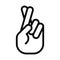 Finger crossed human hand symbol icon