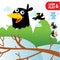 Finger Drawing Game Crow Printable Worksheet Preschool Children Lesson.