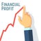 Finger drawing growth chart. Financial profit and investing business vector concept