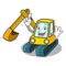 Finger excavator mascot cartoon style