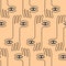 Finger eye Pattern seamless. binoculars hand gesture Background. Vector texture