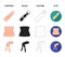 Finger, female feet, female, bust. Part of the body set collection icons in cartoon,black,outline,flat style vector
