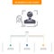 finger, fingerprint, recognition, scan, scanning Business Flow Chart Design with 3 Steps. Glyph Icon For Presentation Background