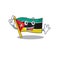 Finger flag mozambique in mascot cartoon character style