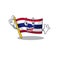 Finger flag thailand cartoon is hoisted on character pole