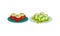 Finger Foods with Stuffed Tomatoes and Cucumber Wrap as Small Portion of Food Vector Set