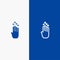 Finger, Four, Gesture, Arrow, Up Line and Glyph Solid icon Blue banner Line and Glyph Solid icon Blue banner