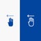 Finger, Four, Gesture, Left Line and Glyph Solid icon Blue banner Line and Glyph Solid icon Blue banner