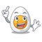 Finger freshly boiled egg isolated on mascot cartoon