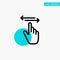 Finger, Gestures, Hand, Left, Right turquoise highlight circle point Vector icon