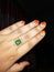 Finger gold green panna beautiful ring.