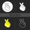 Finger heart dark theme icon