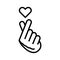 Finger Heart line color icon. Music record K-POP concept. Korean culture. Pictogram for web, mobile app, promo