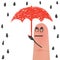A finger holding umbrella illustration.. Vector illustration decorative background design