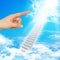 Finger indicates stairway to heaven